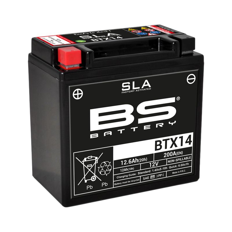 Image of Batterie BS Battery SLA YTX14-BS /BTX14 ferme Type Acide Sans entretien/prête à l'emploi