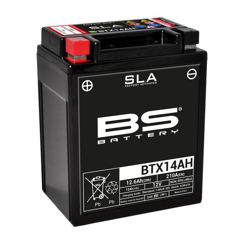 Image of Batterie BS Battery SLA YTX14AH/BTX14AH/BB14-A2 ferme Type Acide Sans entretien/prête à l'emploi