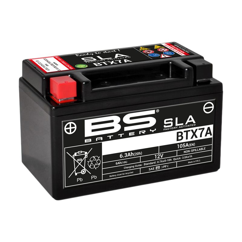 Image of Batterie BS Battery SLA YTX7A-BS ferme Type Acide Sans entretien/prête à l'emploi