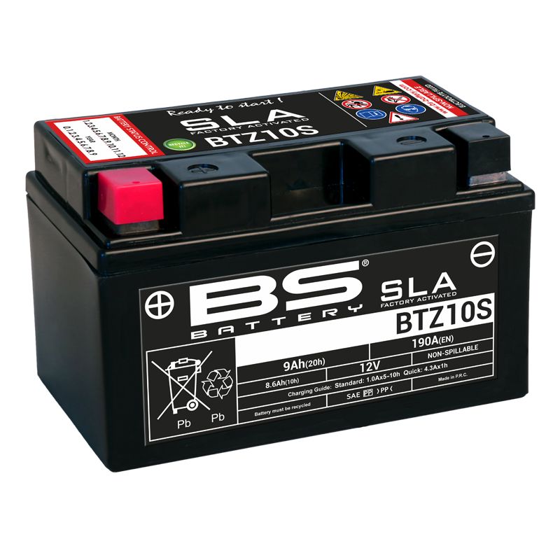Image of Batterie BS Battery SLA YTZ10S/BTZ10S ferme Type Acide Sans entretien/prête à l'emploi