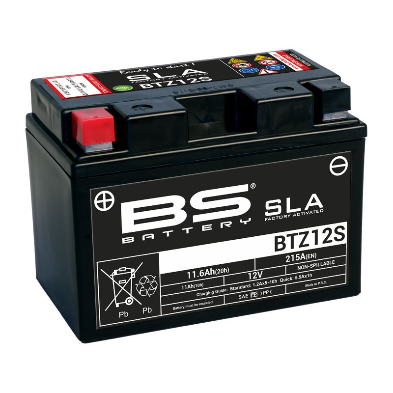 Image of Batterie BS Battery SLA YTZ12S/BTZ12S ferme Type Acide Sans entretien/prête à l'emploi
