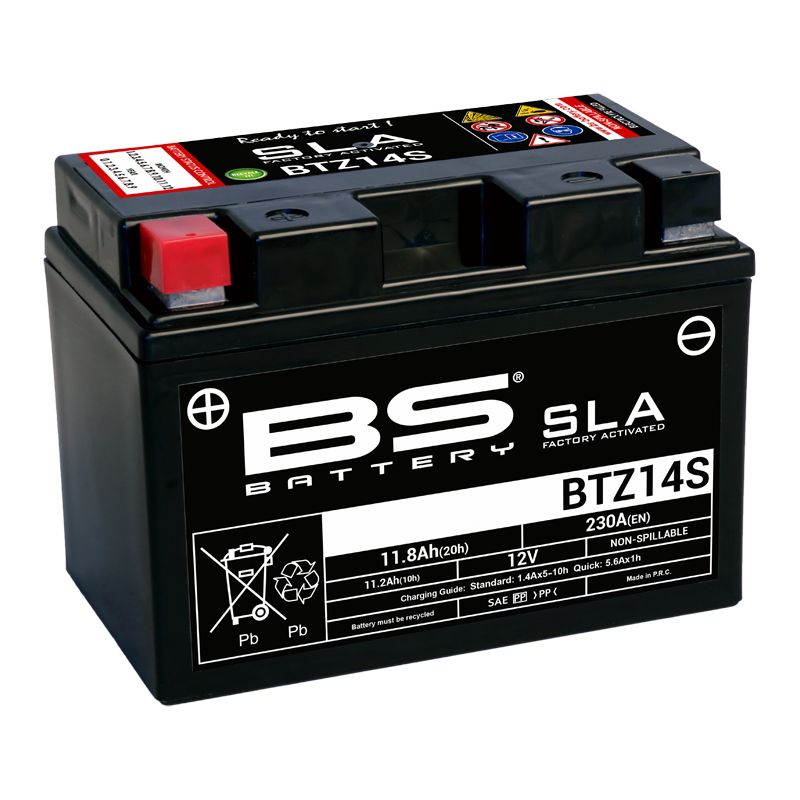 Image of Batterie BS Battery SLA YTZ14S/BTZ14S ferme Type Acide Sans entretien/prête à l'emploi