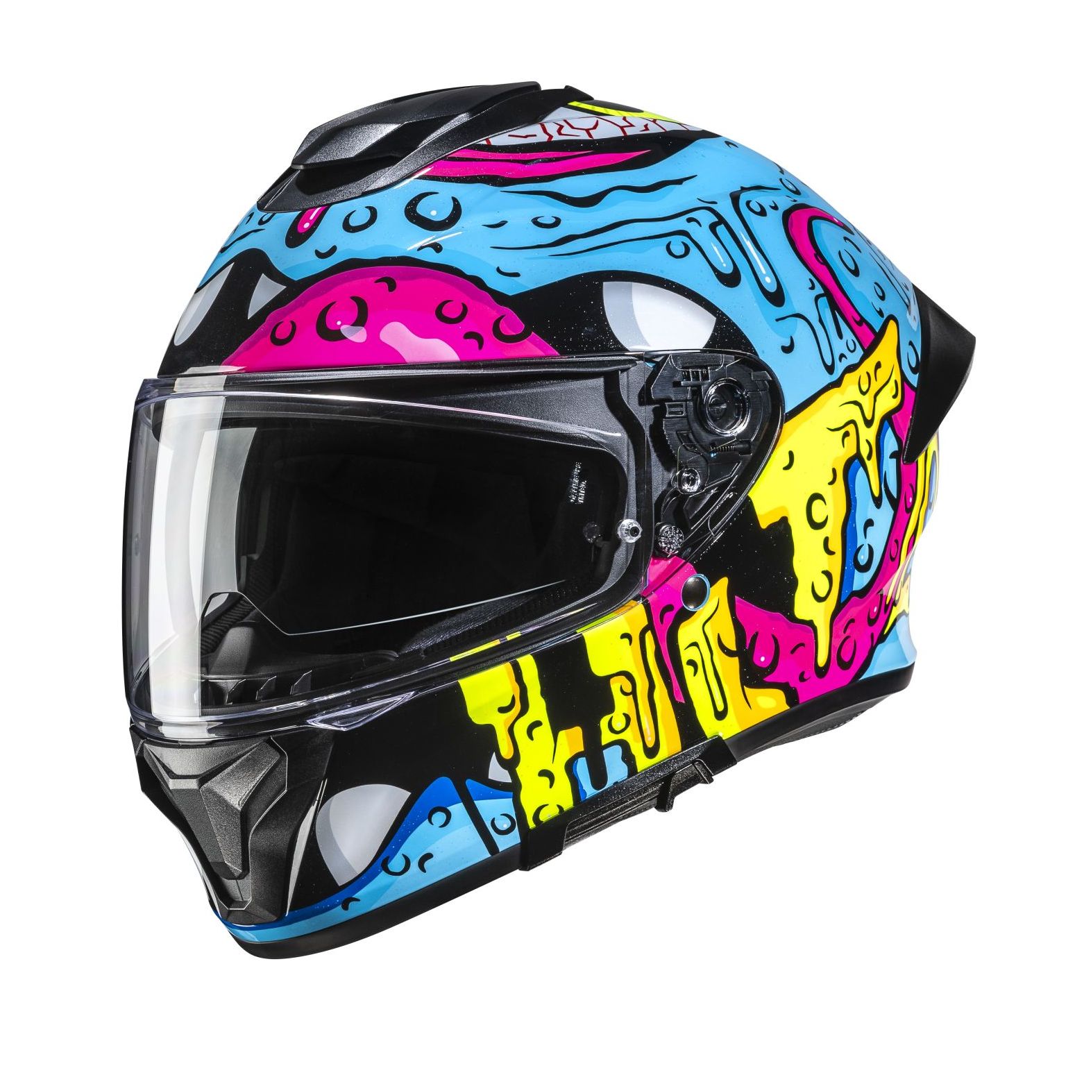 HJC Casque intégral HJC C71 - SQUEEZE GRAPHIC — noir, bleu et jaune