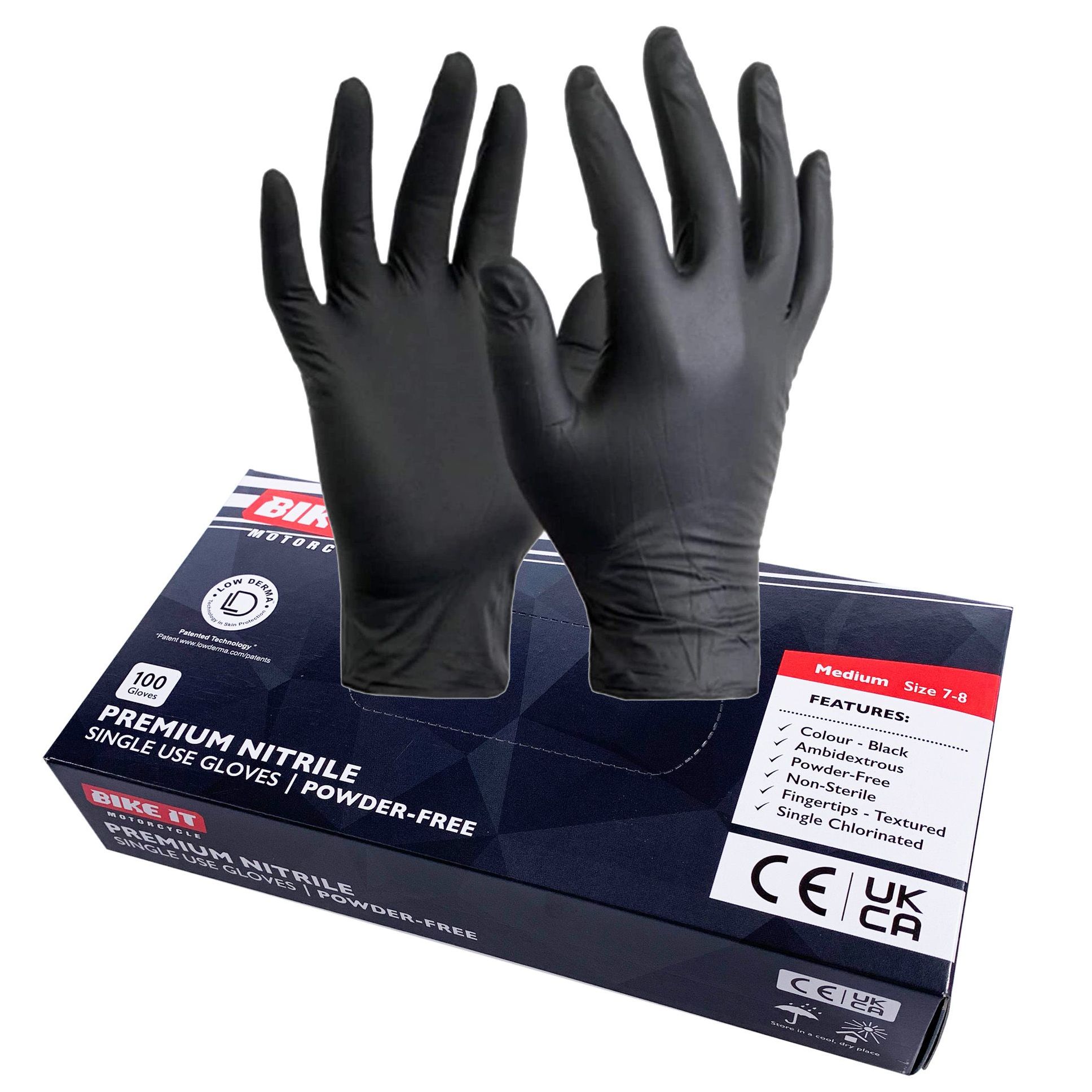 Gants d'atelier Bike It JETABLES EN NITRILE NON POUDRÉS 3,2 g, L, 100 pièces