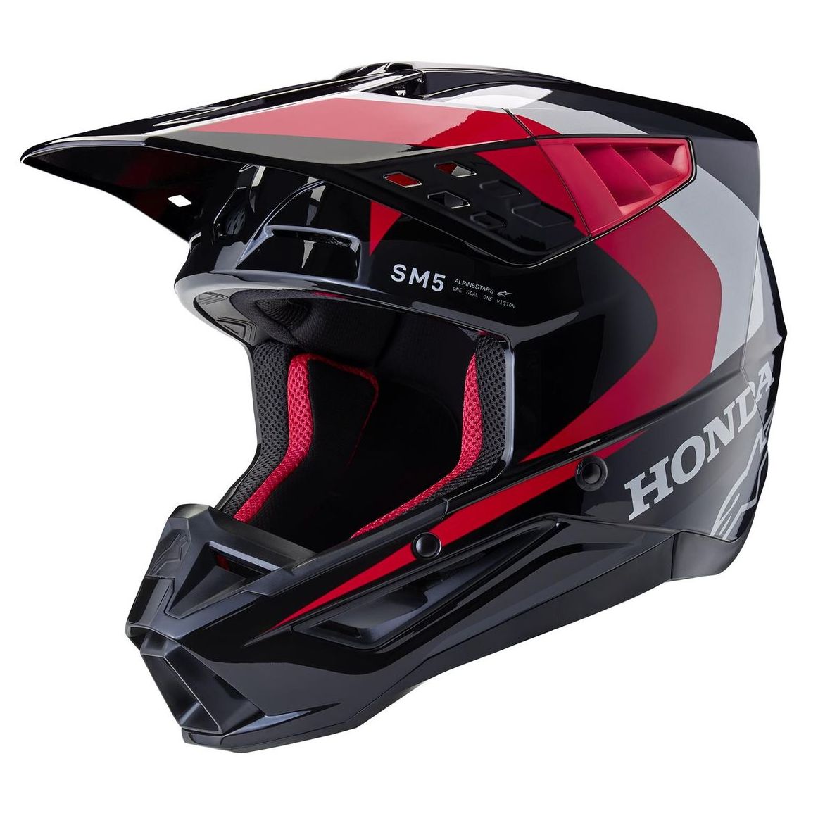 ALPINESTARS Casque cross Alpinestars S-M5 - HONDA 2024 — noir et rouge
