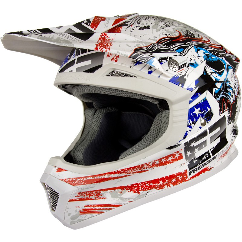 Casque Cross Adulte NO END S-LINE S820 M Blanc/Rouge - Homologué ECE 22/05