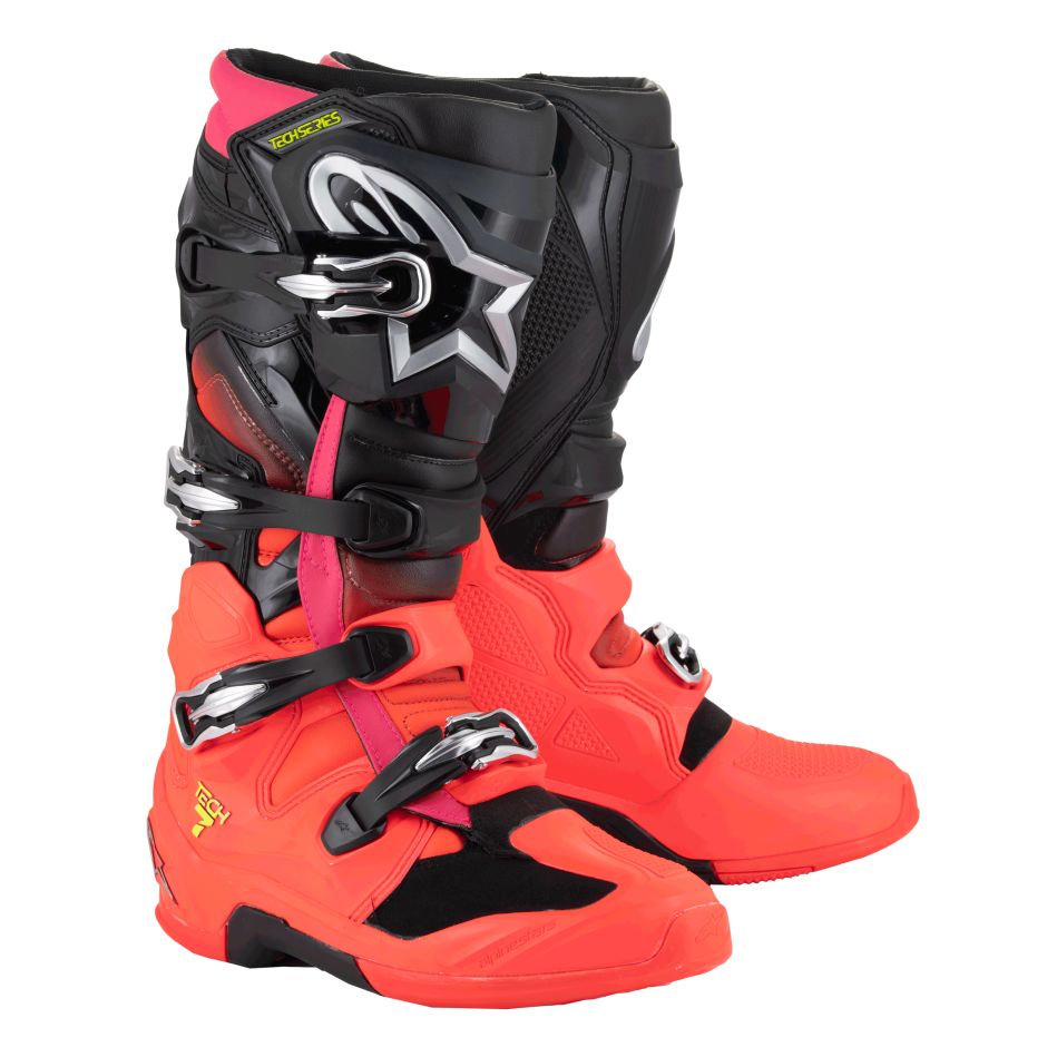 ALPINESTARS Bottes cross Alpinestars TECH 7 2025 — noir, rose et rouge