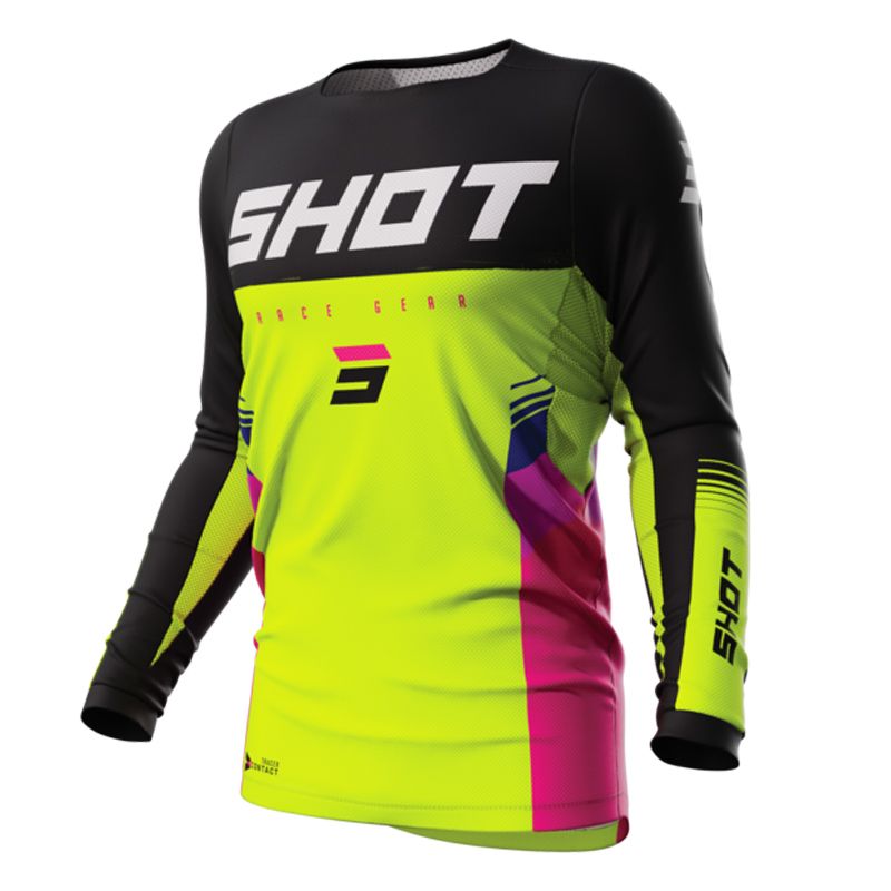 SHOT Maillot cross Shot CONTACT - TRACER 2023 — jaune