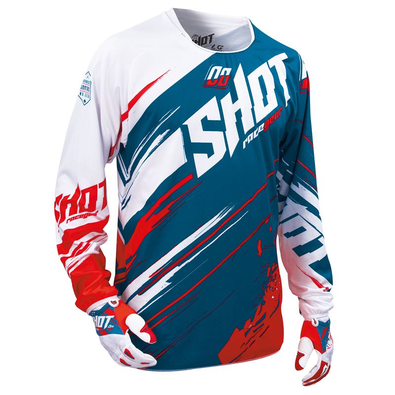 Maillot Cross Shot Contact Genesis Jersey Turquoise Rouge