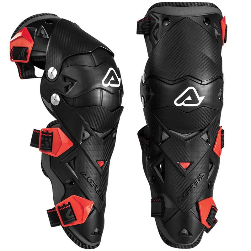 Image of Acerbis Impact Evo Jeune Motocross Knee Protector Noir Rouge unique taille