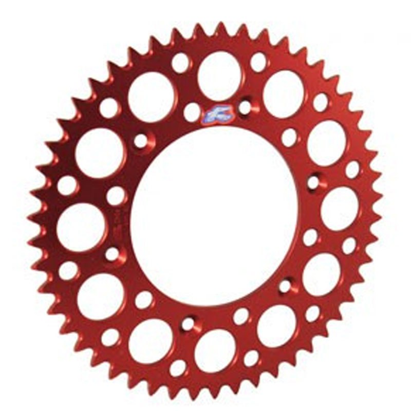 Couronne Renthal Ultra light Anodise rouge Anti boue 49 dents