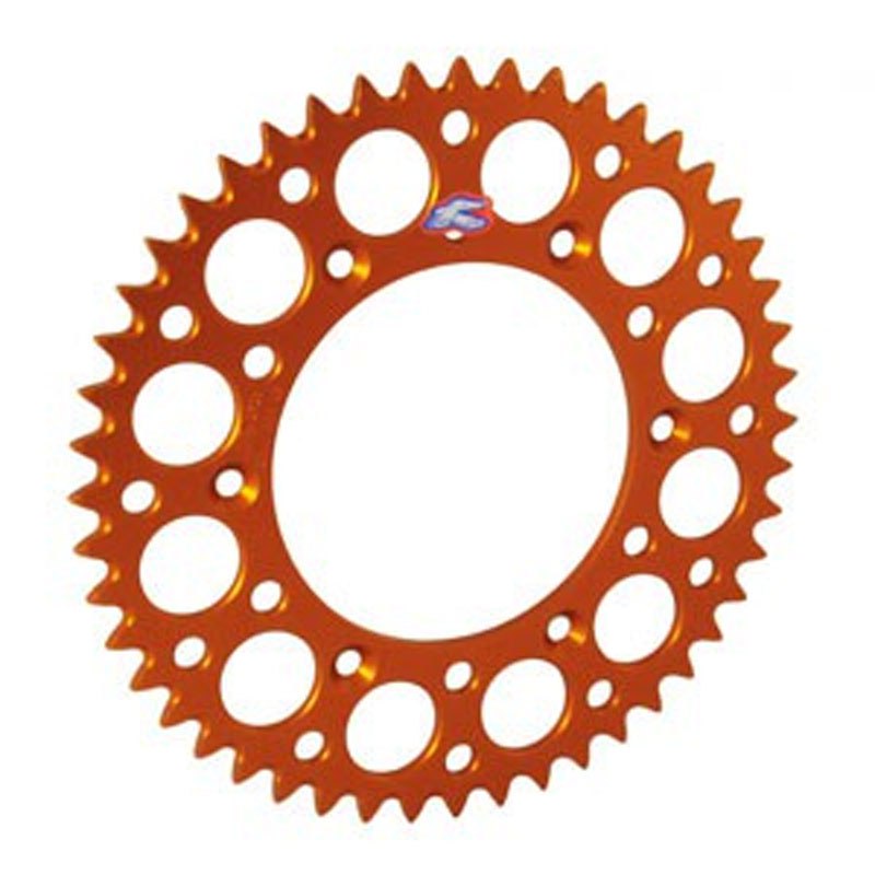 Image of Couronne Renthal Ultra light Anodise orange Anti boue 46 dents