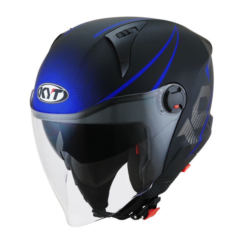 KYT Casque jet KYT D-CITY - COLORFUL — bleu mat