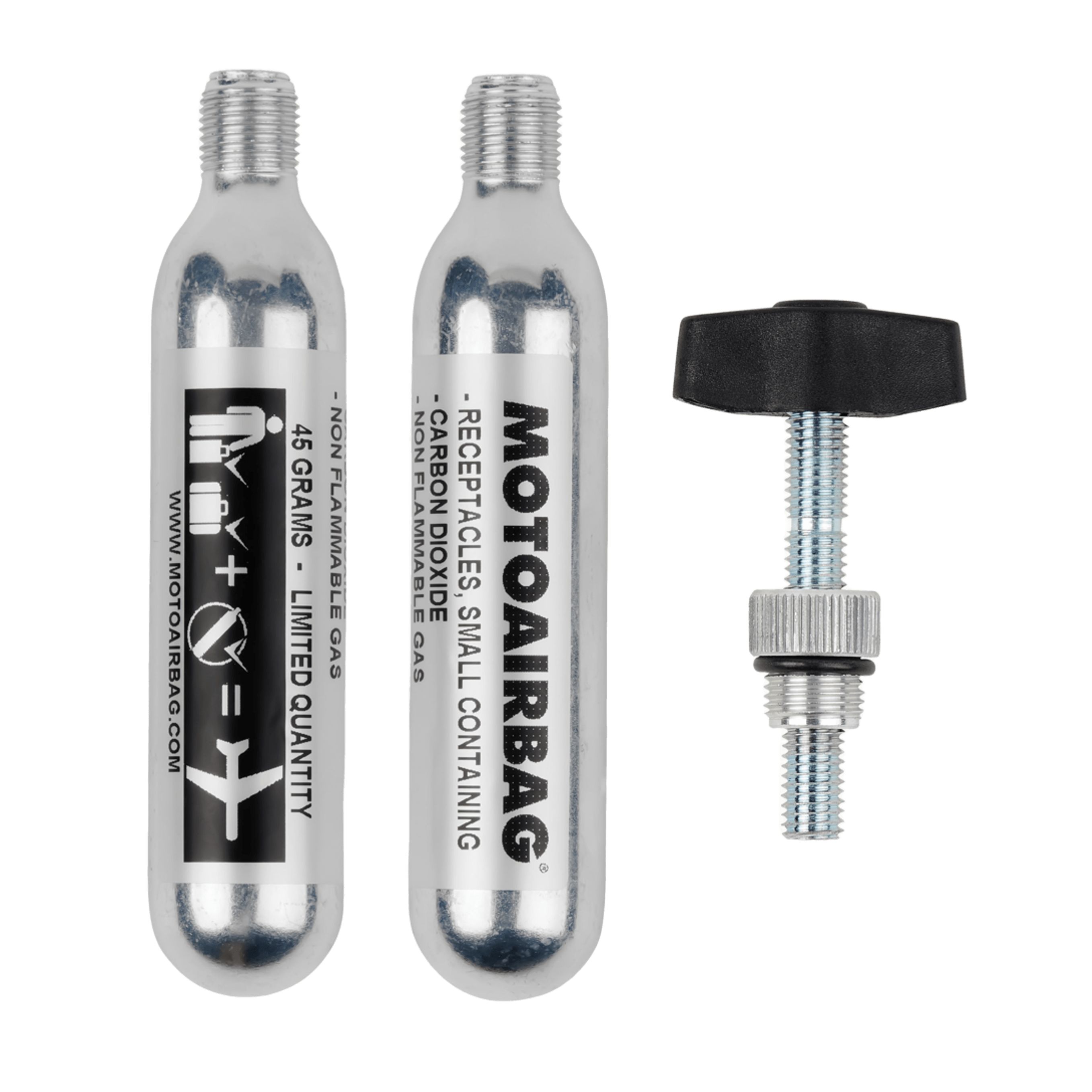 Cartouche de gaz Motoairbag - LOT DE 2 - AVEC ACCESSOIRE MISE EN PLACE RAPIDE