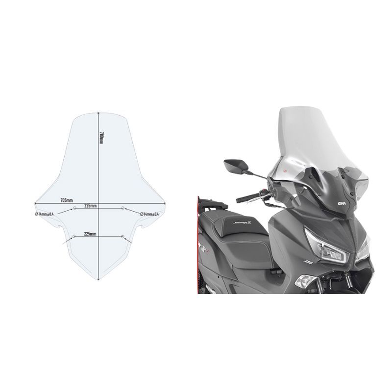 Pare brise Givi Haute protection Incolore 7056DT