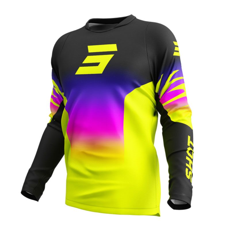 SHOT Maillot cross Shot DEVO - X-TREM 2025 — noir, rose et jaune