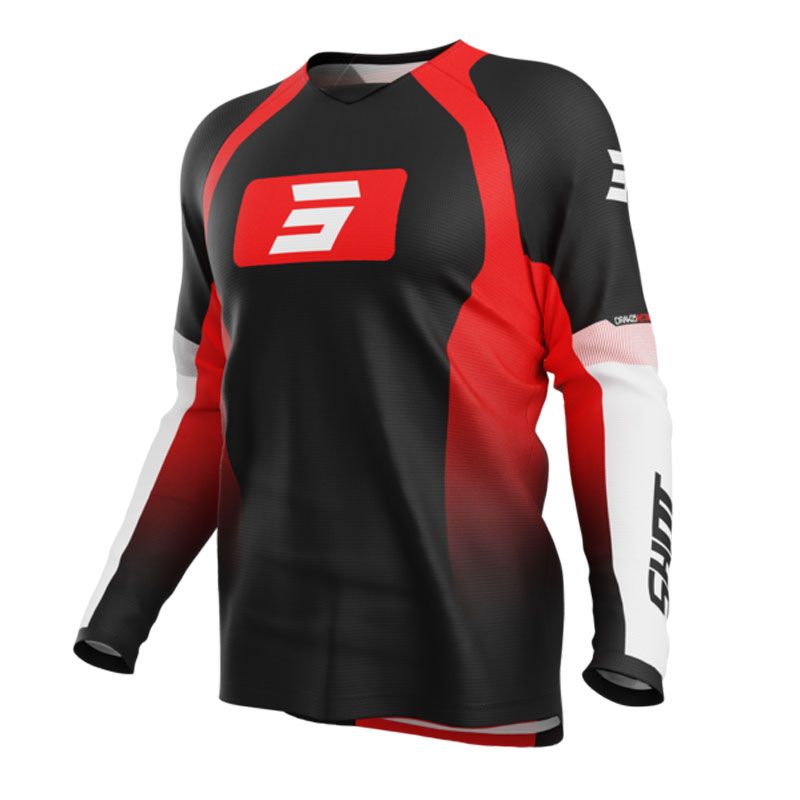 SHOT Maillot cross Shot DRAW - INSTINCT 2025 — noir et rouge