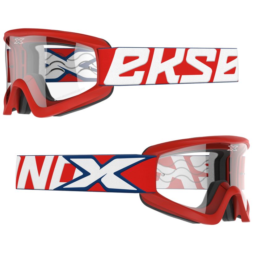 Image of Masque cross EKS GOX FLAT OUT RED/WHITE/NAVY - CLEAR 2023