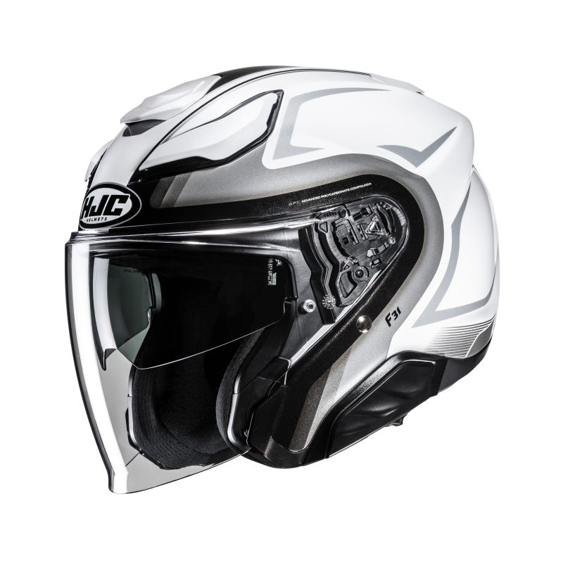 HJC Casque jet HJC F31 - BASK — noir, gris et blanc