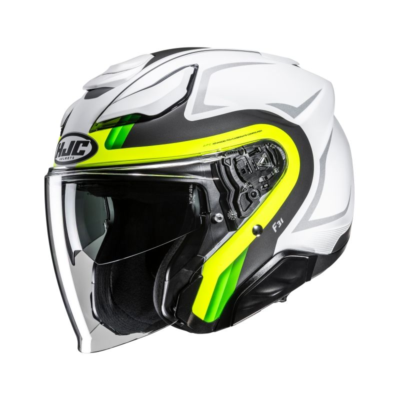 HJC Casque jet HJC F31 - BASK — gris, blanc et jaune