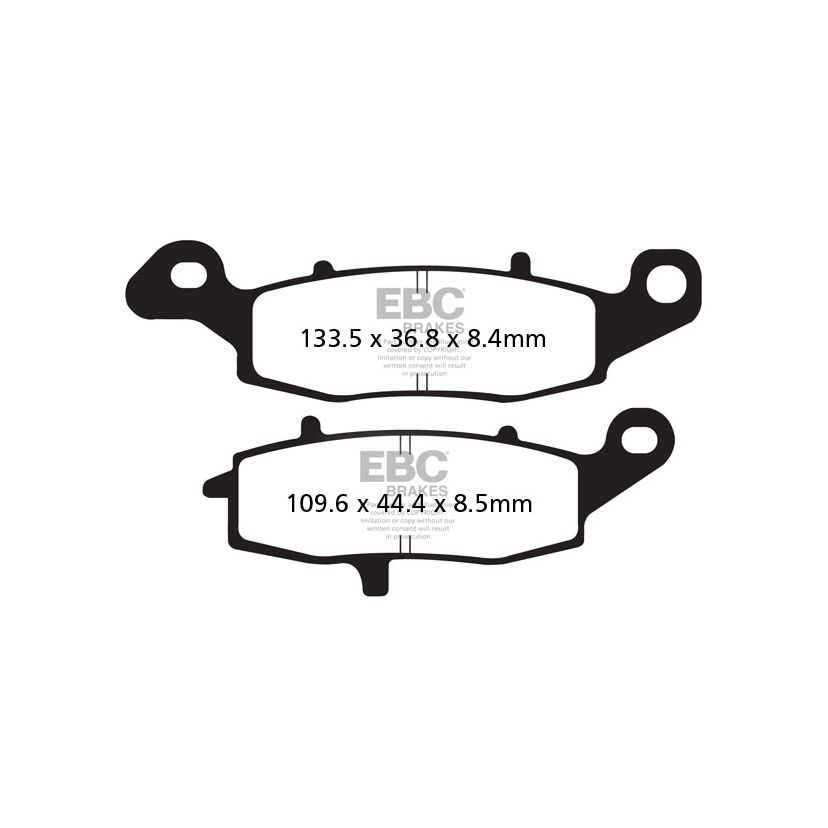 Plaquettes de freins EBC Organique avant/arrière (selon modèle)