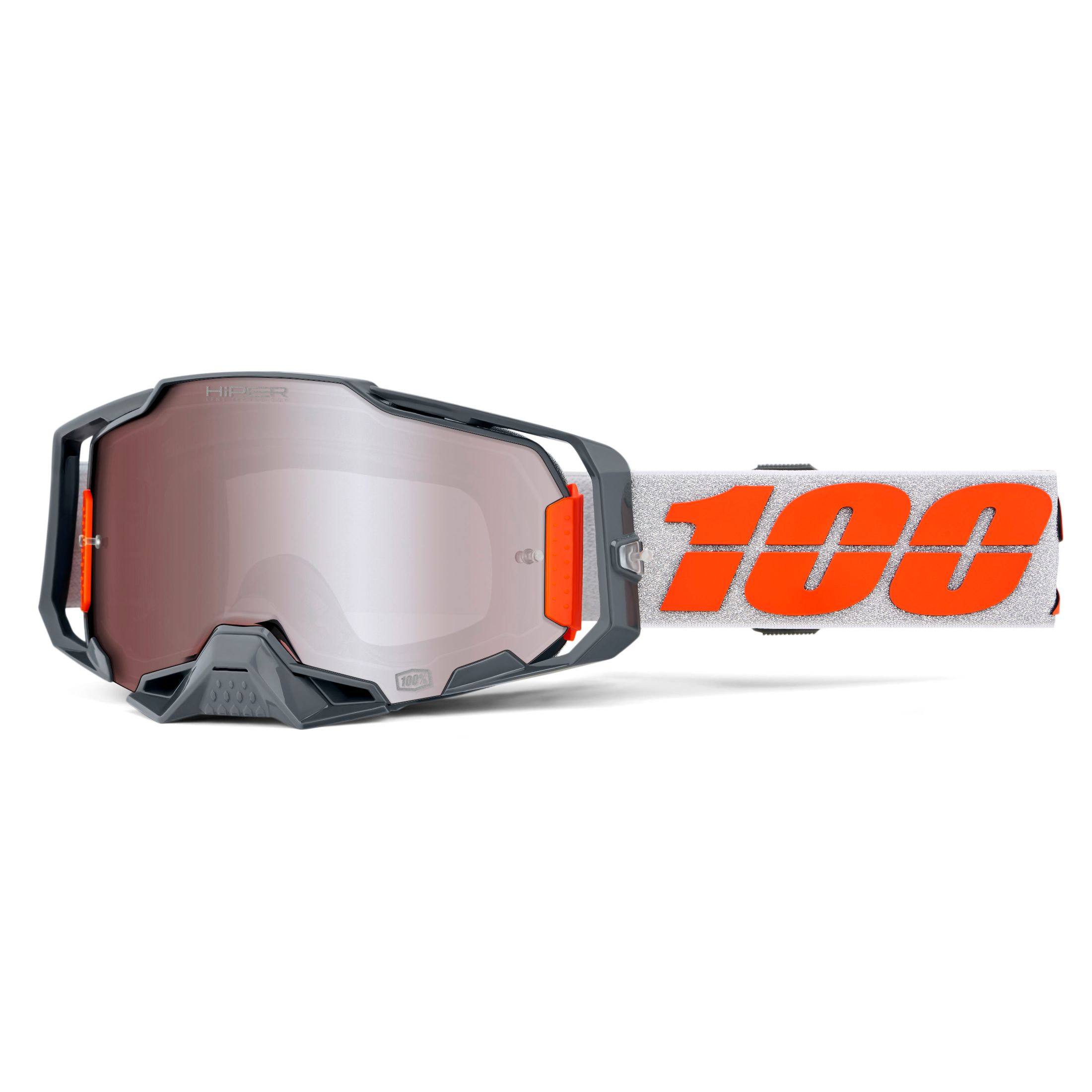 Masque cross 100% ARMEGA HiPER Silver - Ecran Mirror Silver 2025