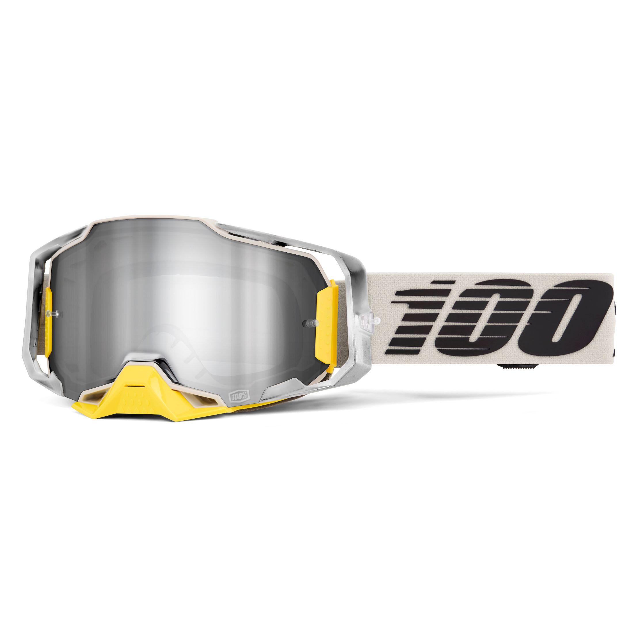 Masque cross 100% ARMEGA HiPER VIGGO- Ecran Mirror Silver Flash 2026