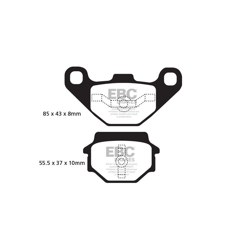 Plaquettes de freins EBC Organique avant/arrière (selon modèle)