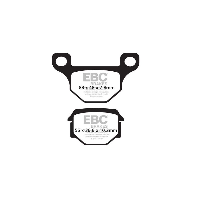 Plaquettes de freins EBC Organique avant/arrière (selon modèle)