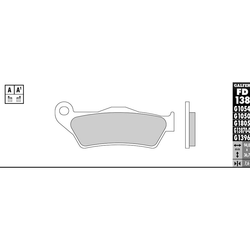 Plaquettes de freins Galfer Sinter Métal Fritté avant / arrière selon modèle