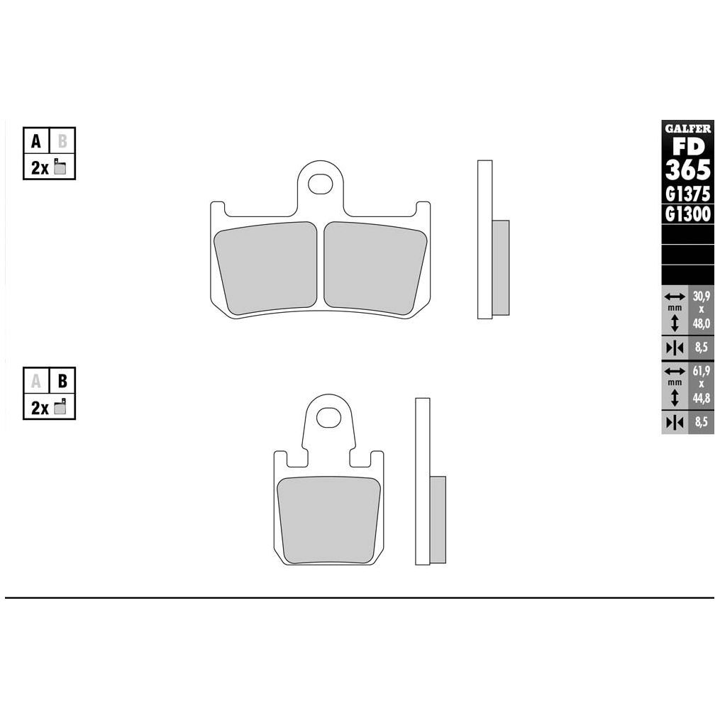 Plaquettes de freins Galfer Sinter Métal Fritté Racing Avant