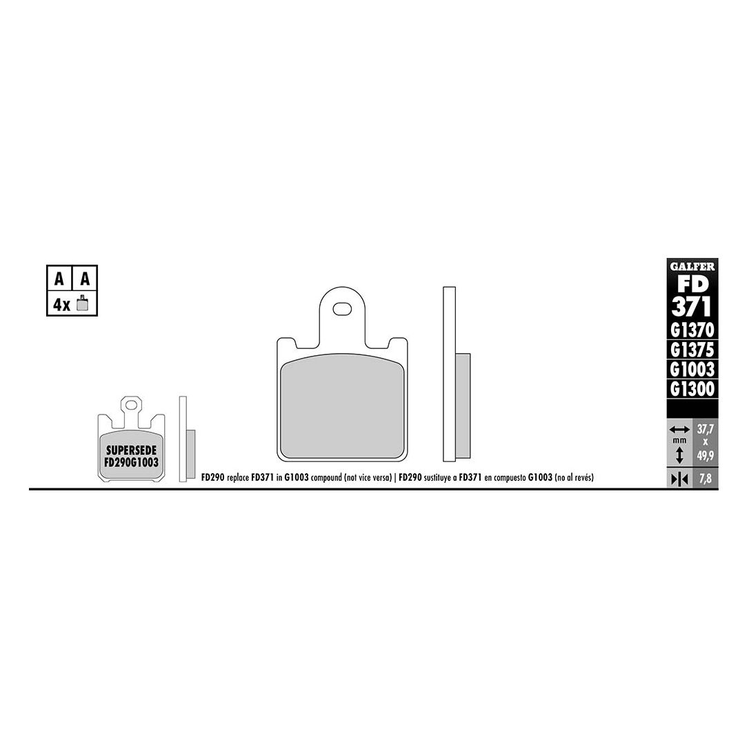 Plaquettes de freins Galfer Sinter Métal Fritté avant