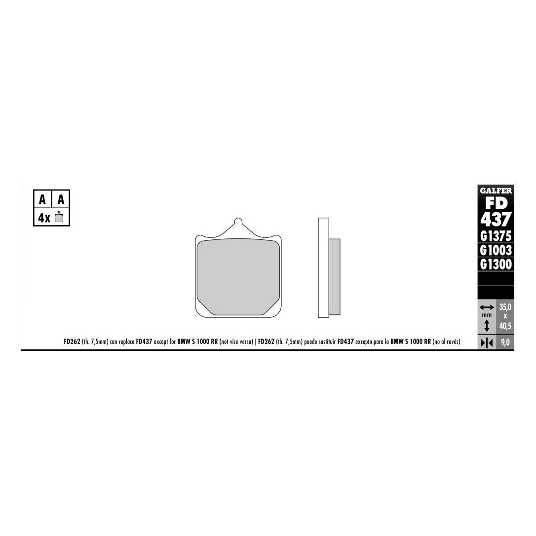 Plaquettes de freins Galfer Sinter Métal Fritté racing Avant