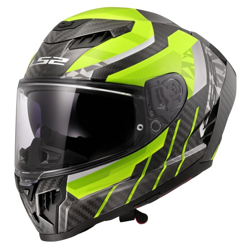 LS2 Casque intégral LS2 FF807 CARBON DRAGON TRAX — carbone et jaune