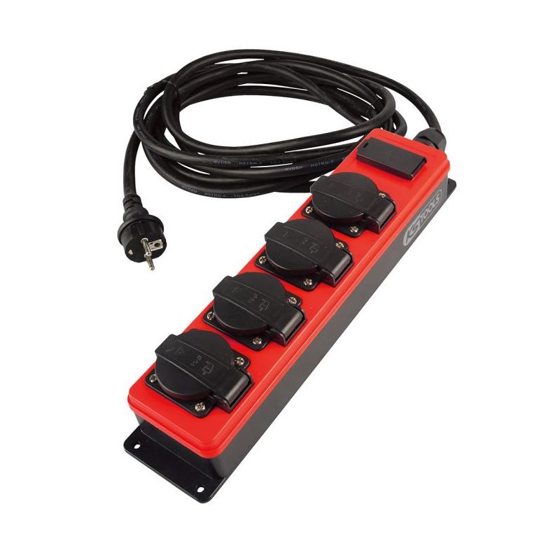 Multiprise KS Tools électrique 4 prises + 2 USB, L.5 m