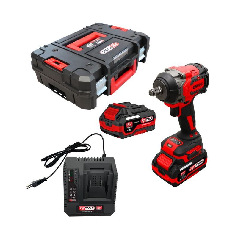 Clé à choc KS Tools 1/2'' 18V 850 Nm, 2 batteries et chargeur