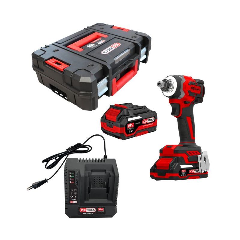 Clé à choc KS Tools porte-embouts 1/2'' 18V 230 Nm, 2 batteries et chargeur