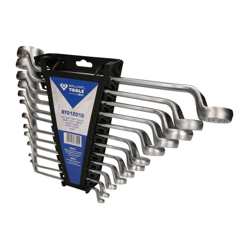 Clé polygonale Brilliant Tools contre-coudées, 12 pcs
