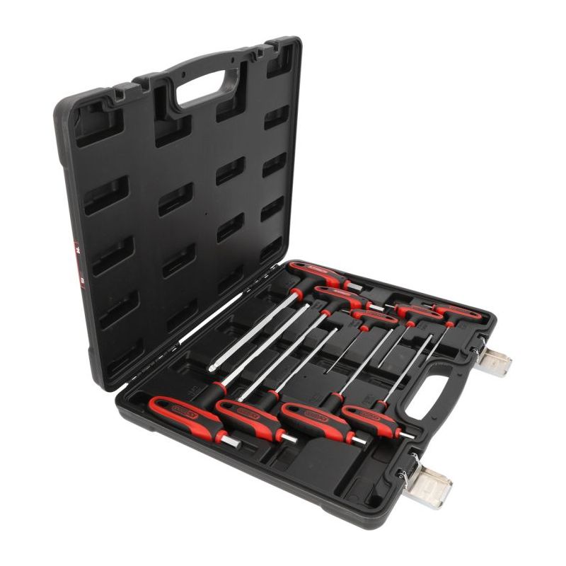 Clé mixte KS Tools Coffret de 9 clés mâles 6 pans à tête sphérique, poignée en T