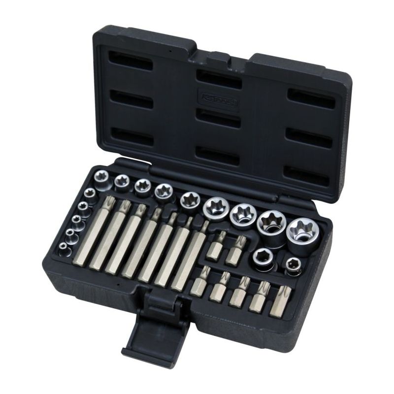 Douille KS Tools Coffret de douilles et douilles tournevis TORX®, 1/4'' - 3/8'' - 1/2'', 30 pièces