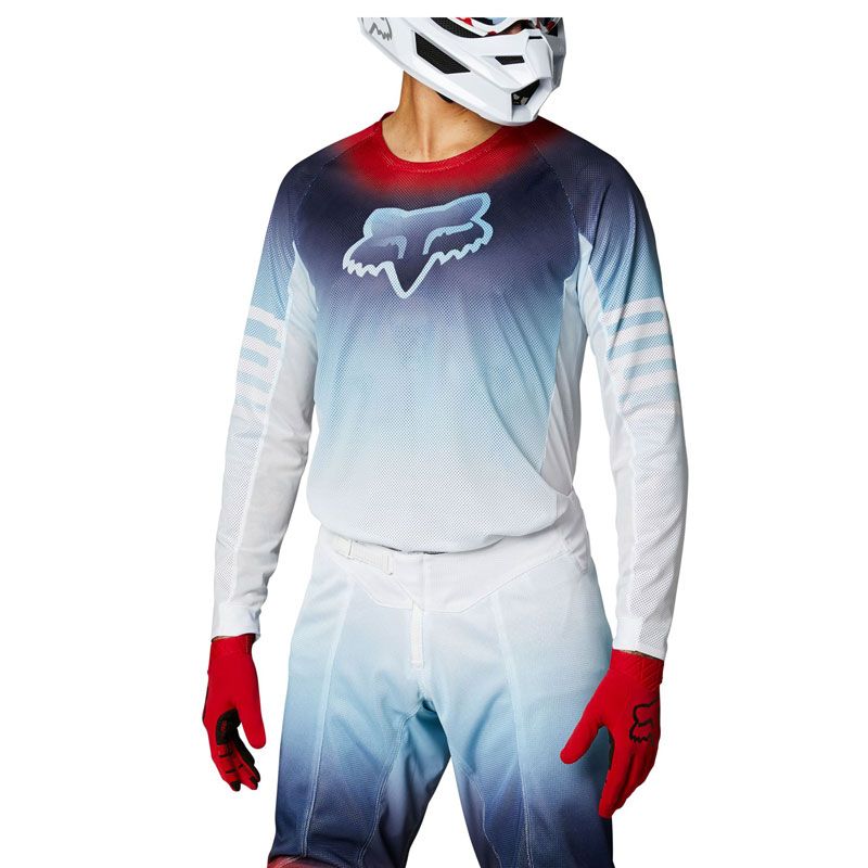 Image of Maillot cross Fox AIRLINE REEPZ - WHITE RED BLUE 2023