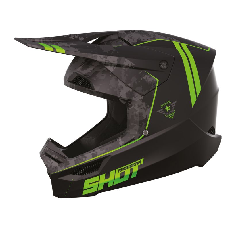 SHOT Casque cross Shot FURIOUS - ARMY 2023 — noir et vert