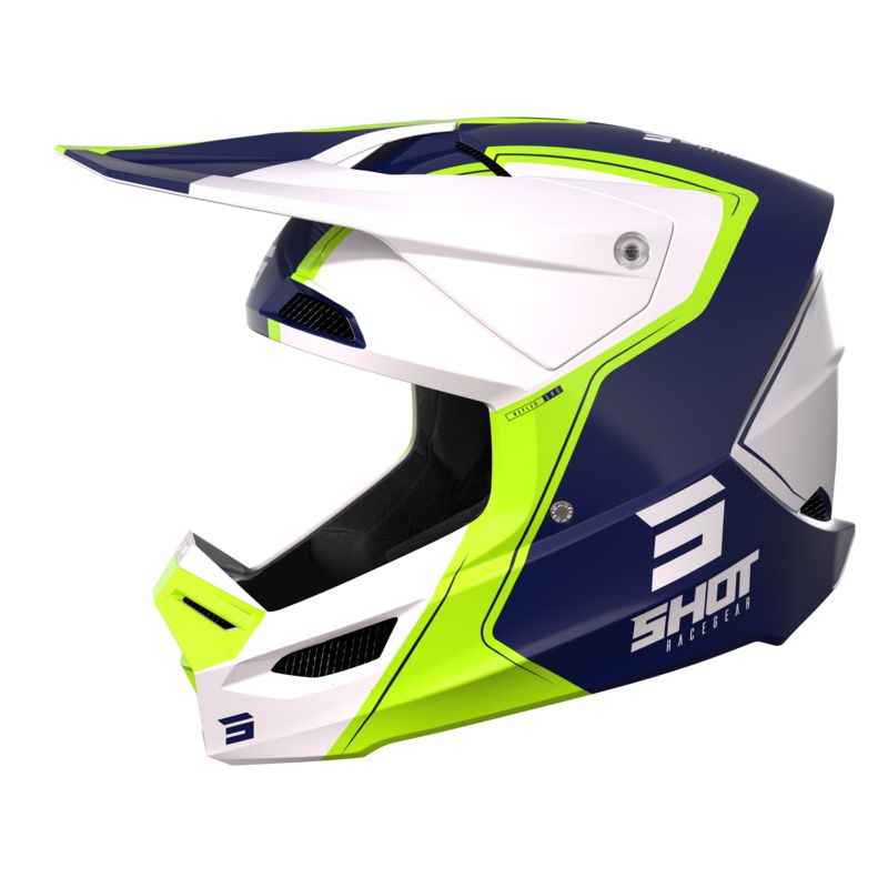 SHOT Casque cross Shot FURIOUS - REFLEX 2023 — bleu, blanc et jaune