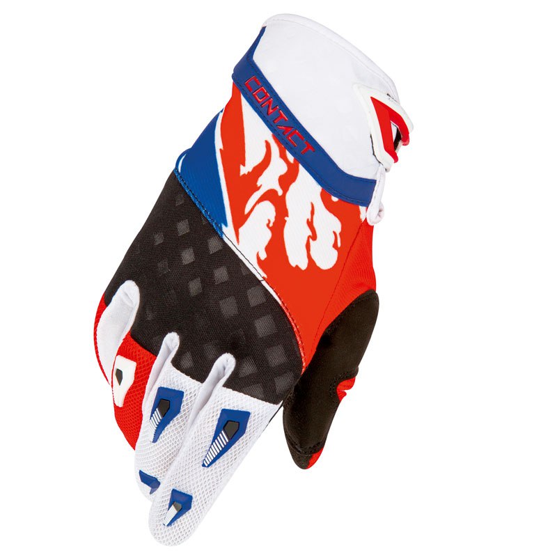 Image of Gants cross Shot destockage CONTACT US GLOVE ROUGE BLEU