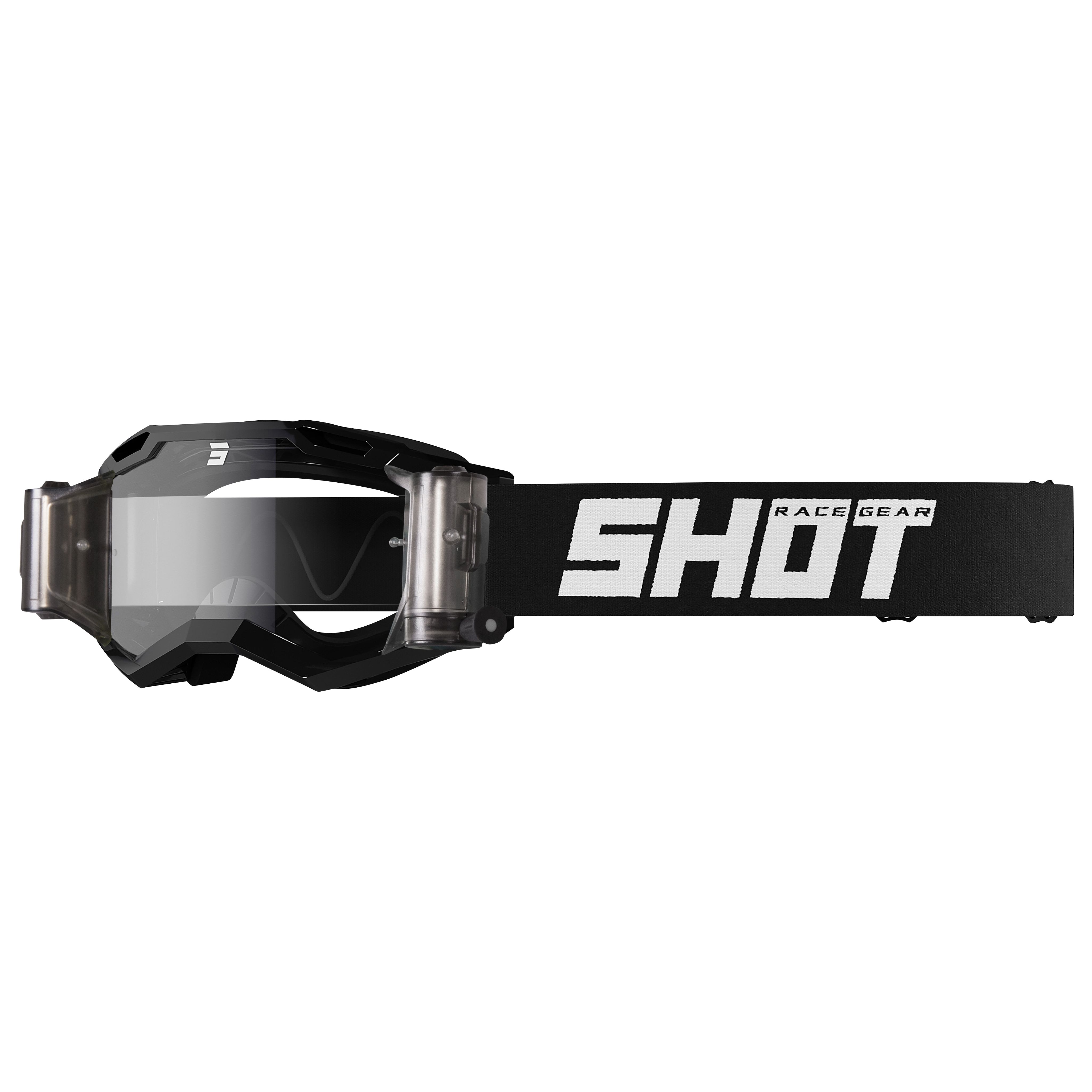 Masque cross Shot ASSAULT 2.0 - SOLID BLACK ROLL OFF GLOSSY 2023