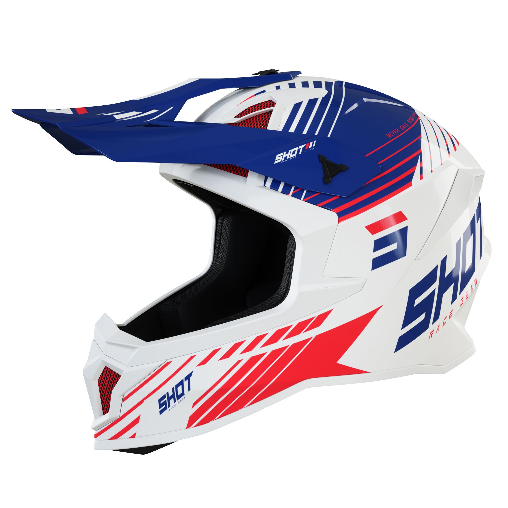 Image of Casque cross Shot LITE FURY - NAVY RED GLOSSY 2022