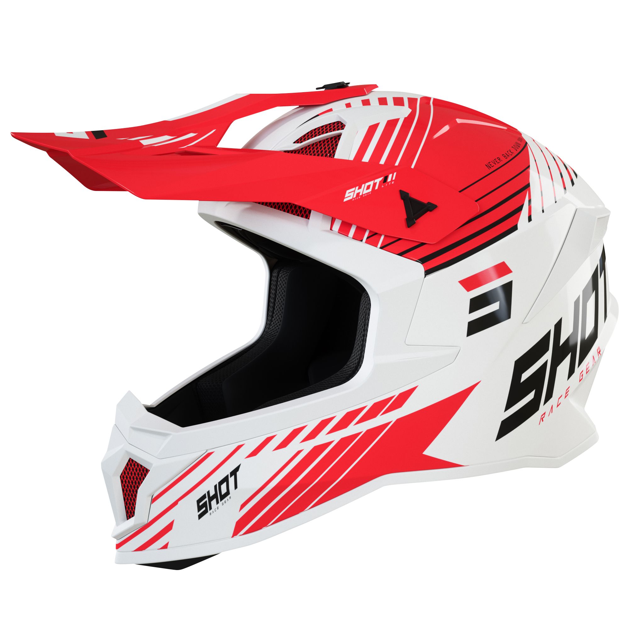 Image of Casque cross Shot LITE FURY - WHITE RED GLOSSY 2022