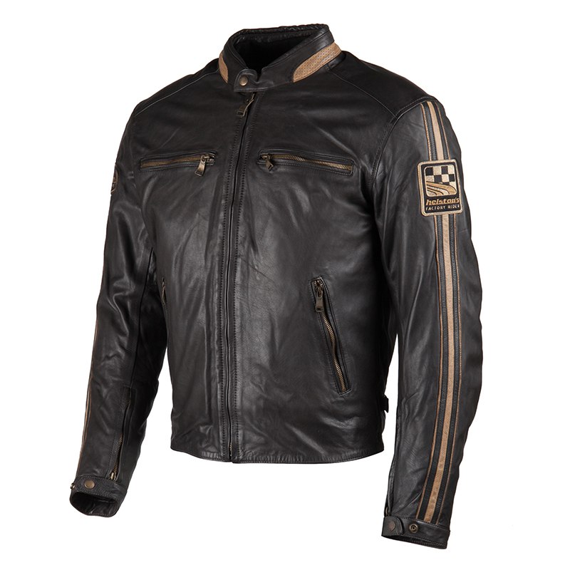 Blouson Moto Helstons ACE - cuir RAG marron