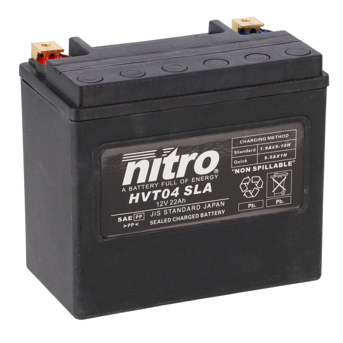 Batterie Nitro HVT 04-SLA FERME TYPE ACIDE SANS ENTRETIEN/PRÊTE À L'EMPLOI