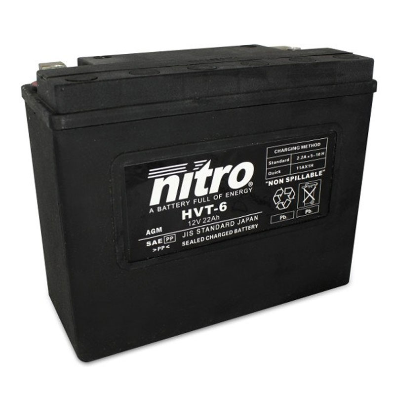 Batterie Nitro HVT 06 SLA FERME TYPE ACIDE SANS ENTRETIEN/PRÊTE À L'EMPLOI